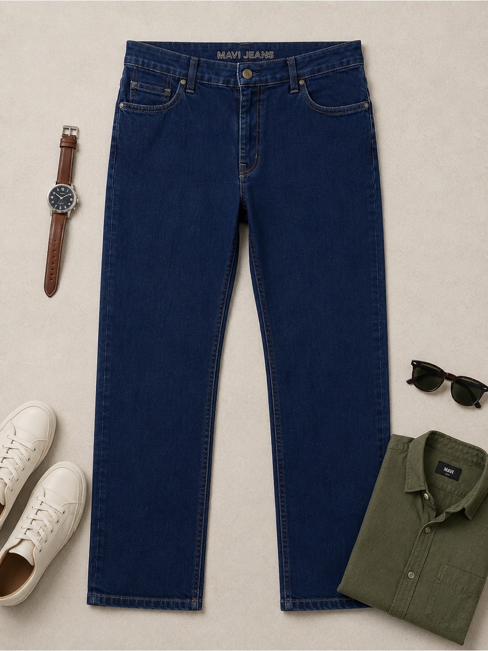 Mavi Men's Zach Straight Leg Jeans Men’s Dark Wash Denim